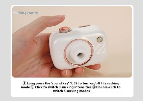 【Vibrator】Camera Sucking Toy White - Lunarlulu