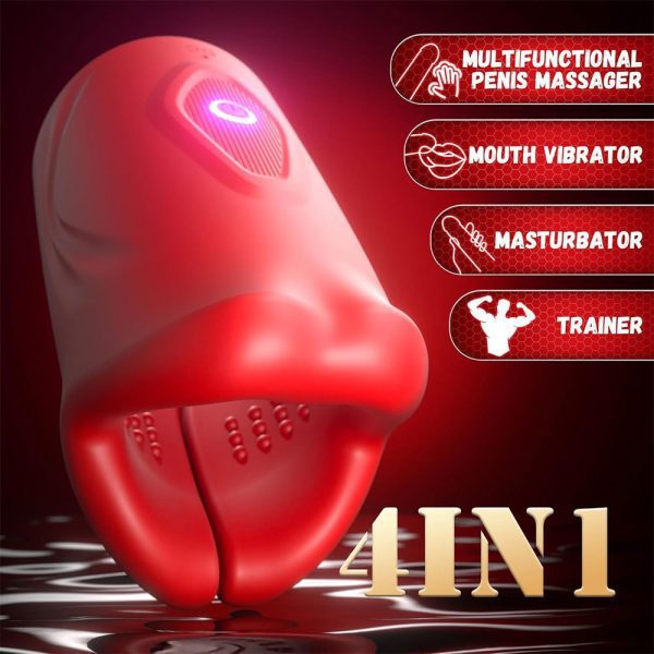 【Masturbator】App-Controlled Male Masturbator Cup – Realistic Lip Grip with 9 Vibration Modes - Lunarlulu