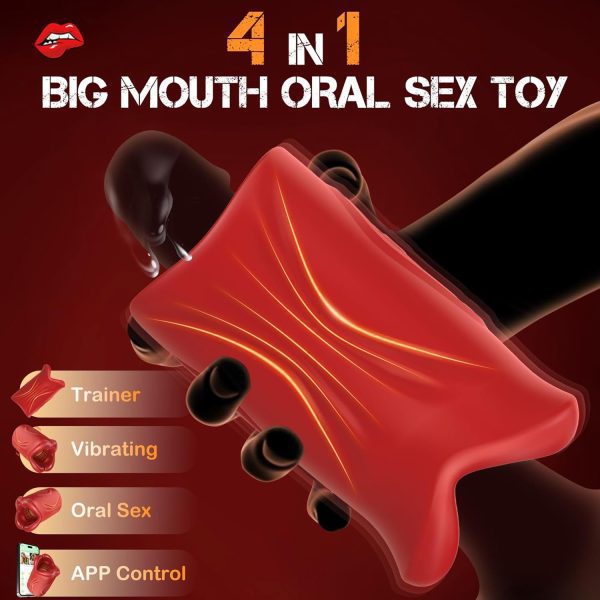 【Masturbator】App-Controlled Male Masturbator Cup – Realistic Lip Grip with 9 Vibration Modes - Lunarlulu