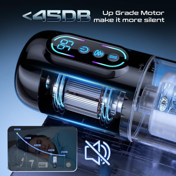 Masturbator||Thrusting Rotating Suction Male Masturbator with Moaning Sounds – 9 Modes, Removable Sleeve, Textured Interior, Includes Headphones - Lunarlulu