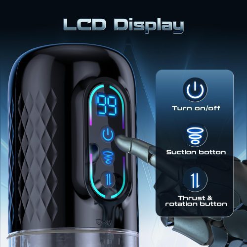 Masturbator||Thrusting Rotating Suction Male Masturbator with Moaning Sounds – 9 Modes, Removable Sleeve, Textured Interior, Includes Headphones - Lunarlulu
