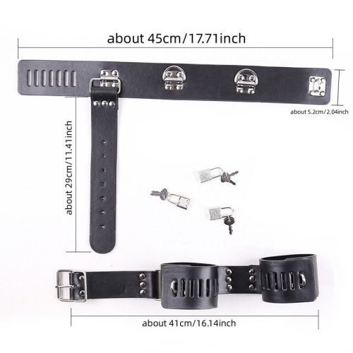Bondage||Bondage Collar with Locking Handcuffs – Behind-the-Back Restraint Set for Alternative BDSM Play - Lunarlulu