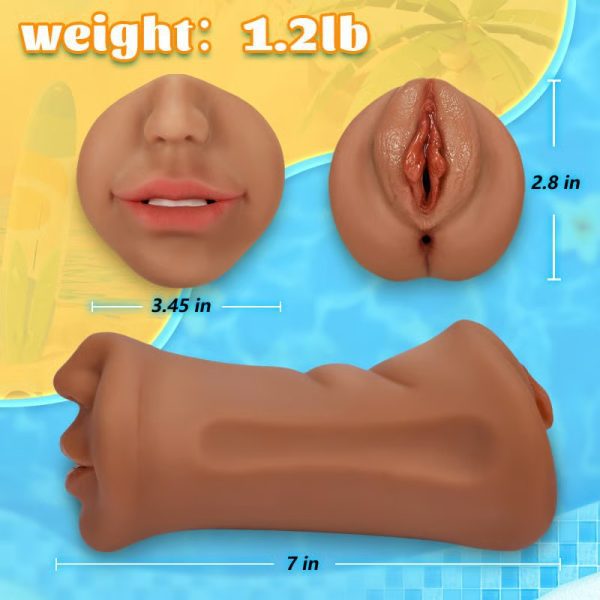 7.4-Inch Three Channel Mouth Vaginal Anal Pocket Pussy - Lunarlulu-lulu dolls