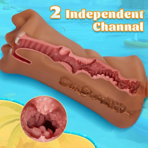 7.4-Inch Three Channel Mouth Vaginal Anal Pocket Pussy - Lunarlulu-lulu dolls