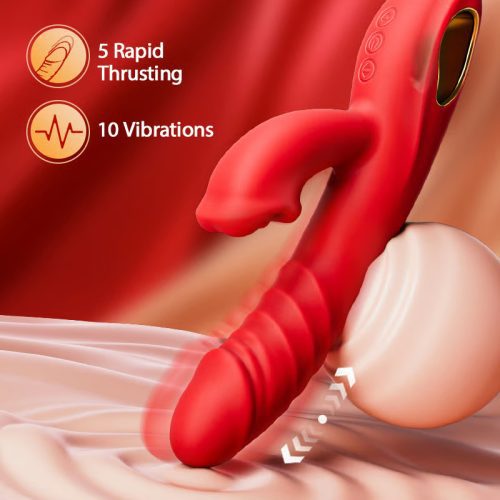 4 In 1 Thrusting & Licking Biting G-spot Vibrator Tongue Clitoral Stimulator - Lunarlulu-lulu dolls