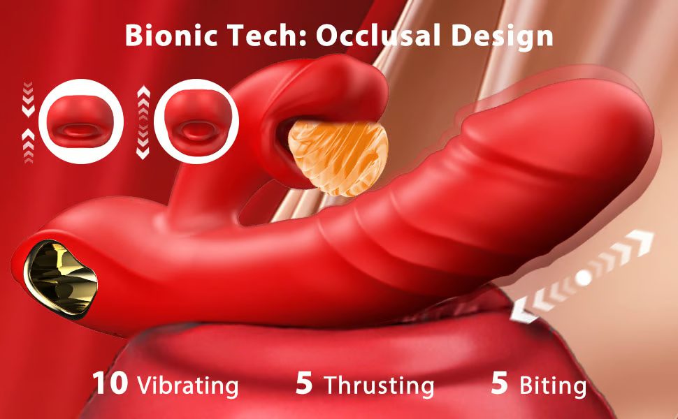 4 In 1 Thrusting & Licking Biting G-spot Vibrator Tongue Clitoral Stimulator - Lunarlulu-lulu dolls