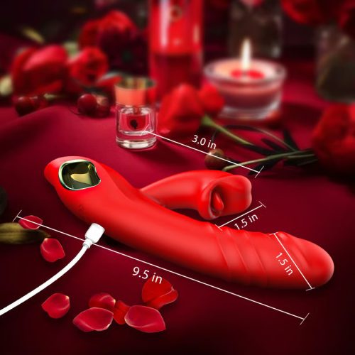 4 In 1 Thrusting & Licking Biting G-spot Vibrator Tongue Clitoral Stimulator - Lunarlulu-lulu dolls