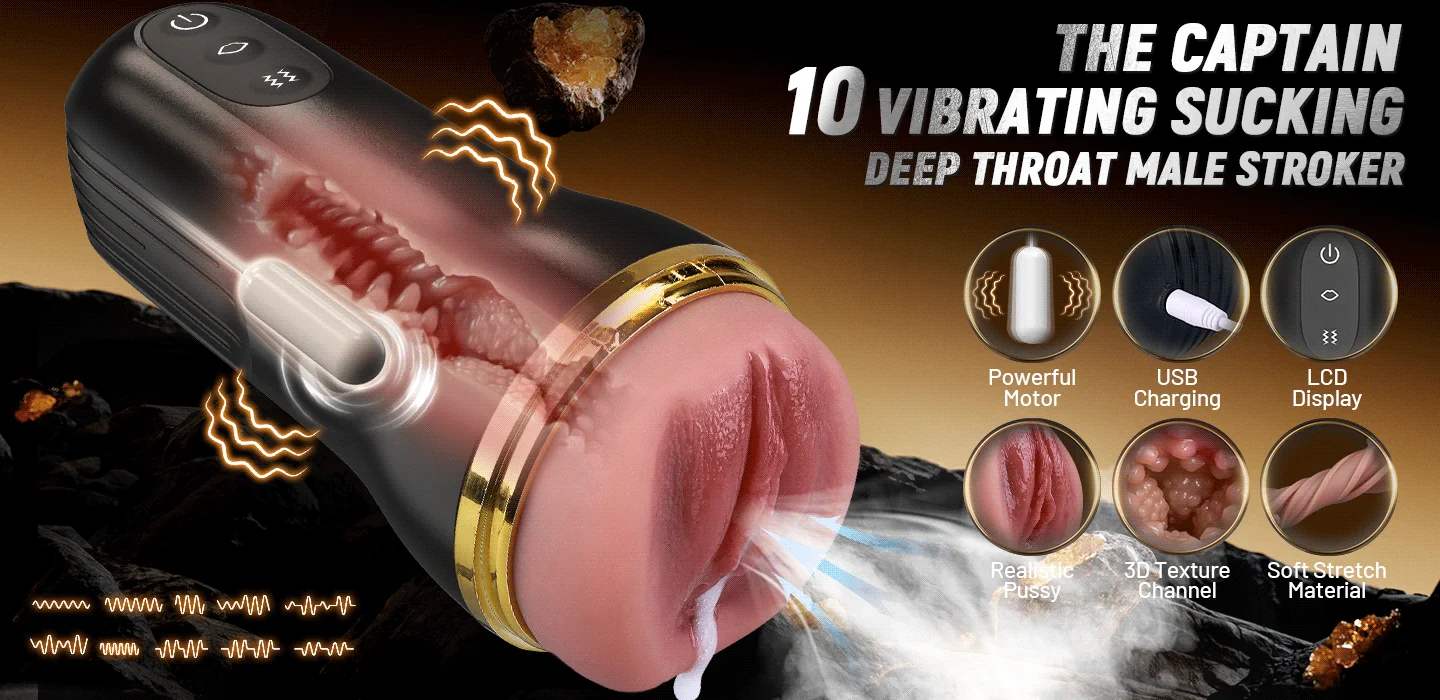 The Captain 10 Vibrating Sucking Pocket Vagina Deep Throat Male Stroker - Lunarlulu-lulu dolls