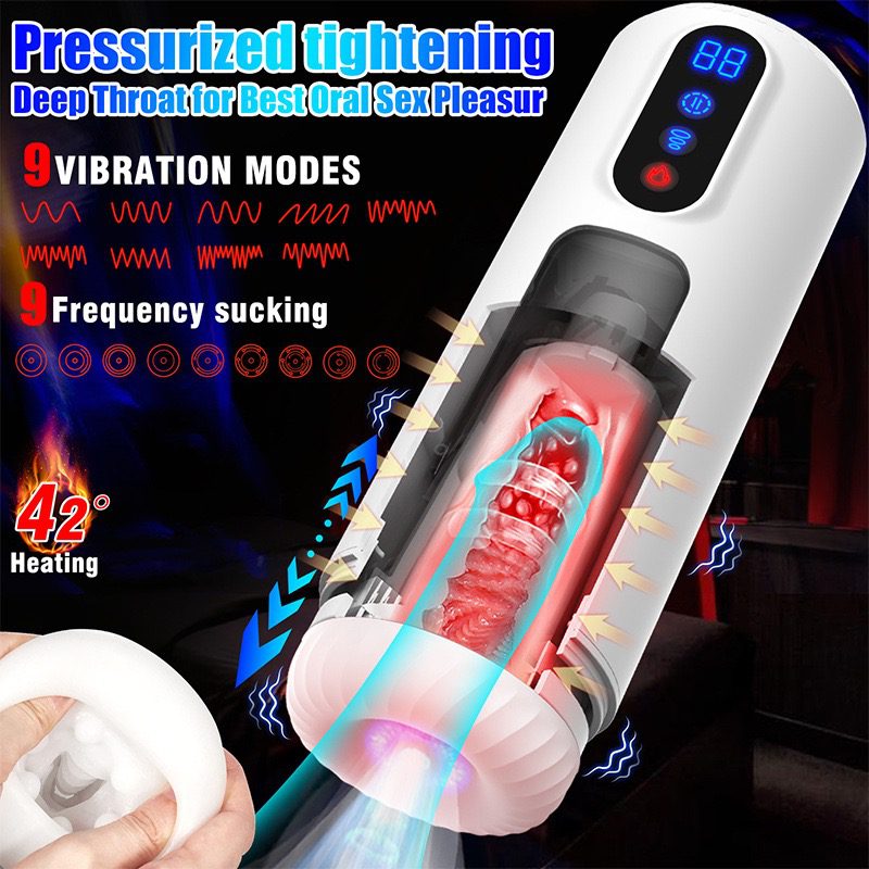 Kuangbiao Generation 3 Vibrating Suction Heating Sound Male Masturbation Cup - Lunarlulu-lulu dolls