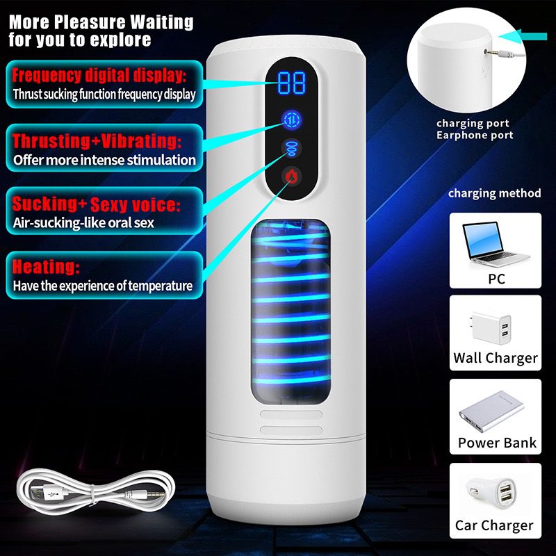 Kuangbiao Generation 3 Vibrating Suction Heating Sound Male Masturbation Cup - Lunarlulu-lulu dolls