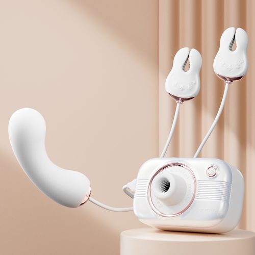 【Vibrator】Camera Sucking Toy White - Lunarlulu