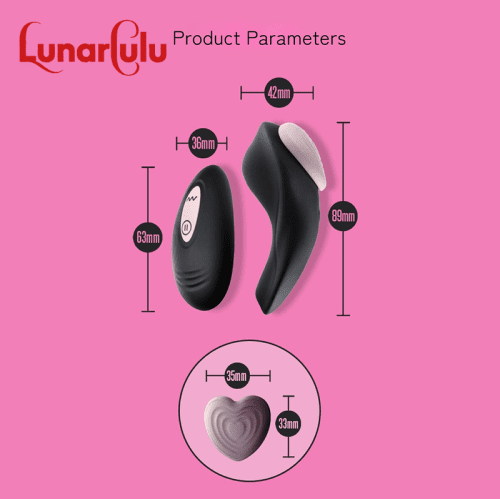 【Vibrator】-Remote Control Wearing Vibrator – Heartbeat – Black - Lunarlulu