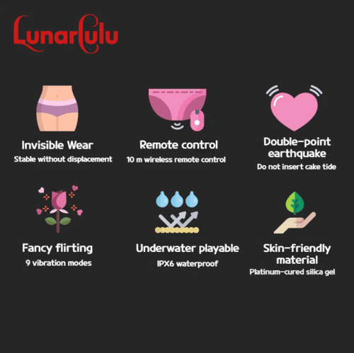 【Vibrator】-Remote Control Wearing Vibrator – Heartbeat – Black - Lunarlulu
