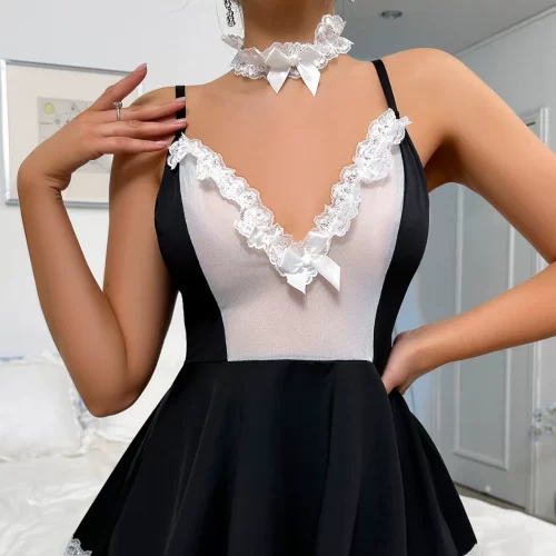 【Sexy lingerine】New erotic lingerie sexy women lace edge one-piece skirt sexy suit - Lunarlulu