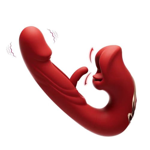 【Vibrator】3-in-1 Tongue Licking G-Spot Vibrator - Lunarlulu