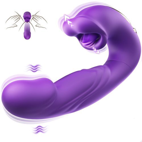 【Vibrator】3-in-1 Tongue Licking G-Spot Vibrator - Lunarlulu