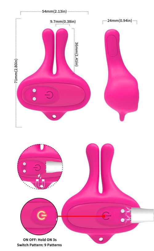 【Vibrator】Magnetic Bunny Ear Vibrating Nipple Clamps - Lunarlulu