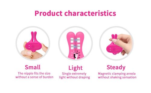 【Vibrator】Magnetic Bunny Ear Vibrating Nipple Clamps - Lunarlulu