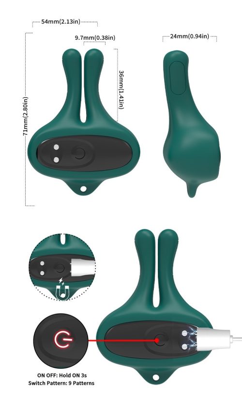 【Vibrator】Magnetic Bunny Ear Vibrating Nipple Clamps - Lunarlulu