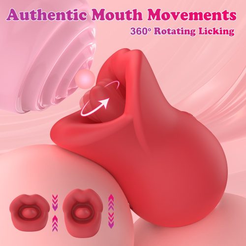 【Vibrator】10-Mode Oral Licking & Biting Vibrator – Rotating Tongue Stimulator - Lunarlulu