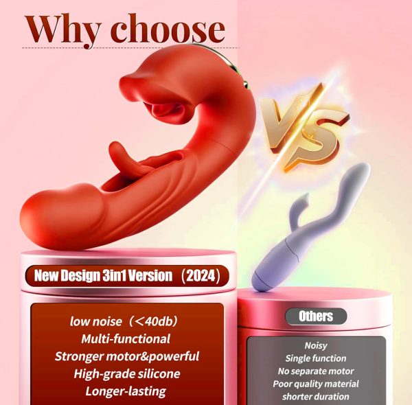 【Vibrator】3-in-1 Tongue Licking G-Spot Vibrator - Lunarlulu