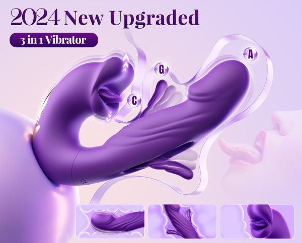 【Vibrator】3-in-1 Tongue Licking G-Spot Vibrator - Lunarlulu