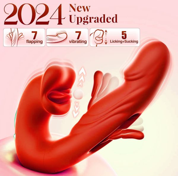 【Vibrator】3-in-1 Tongue Licking G-Spot Vibrator - Lunarlulu